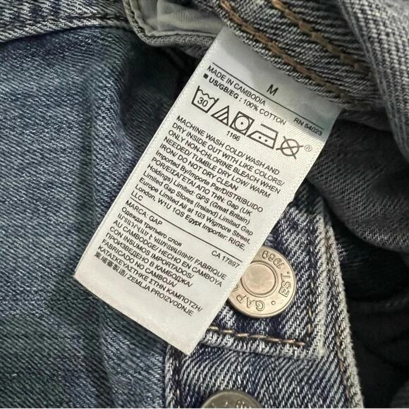 Gap Denim Lightly Distressed Denim Jean Jacket Size M - Picture 5 of 7